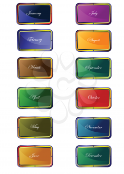 Royalty Free Clipart Image of Month Icons