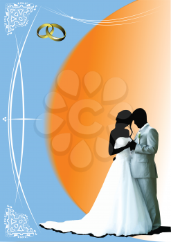 Royalty Free Clipart Image of a Wedding Album
