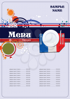 Royalty Free Clipart Image of a French Menu