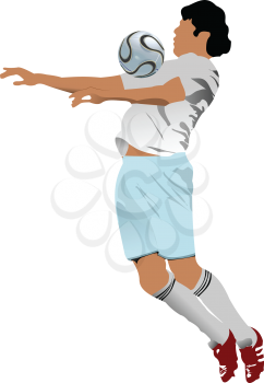 Royalty Free Clipart Image of a Soccer Player With a Ball at His Chest