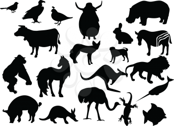 Royalty Free Clipart Image of a Animal Silhouettes