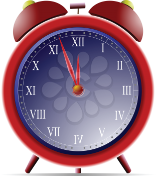 Royalty Free Clipart Image of a Clock Nearing Midnight