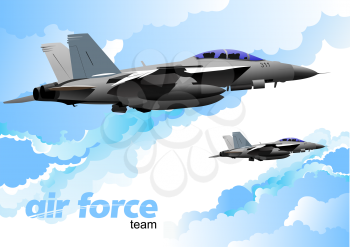 Air force team. Vector illustration
