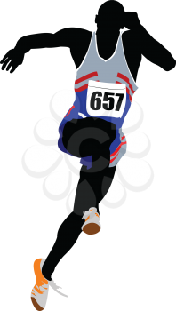 The running people. Sport. Athletic. Vector illustration