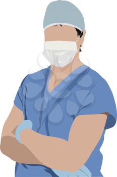 Medical doctor. Surgeon. Vector illustration