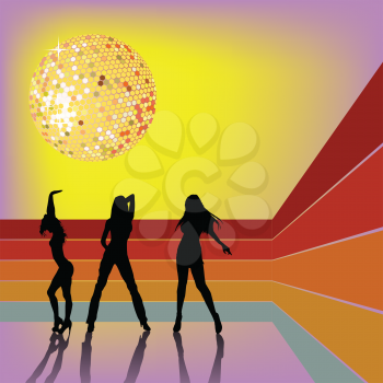 Royalty Free Clipart Image of a Disco Card