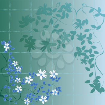 Royalty Free Clipart Image of a Floral and Leaf Background
