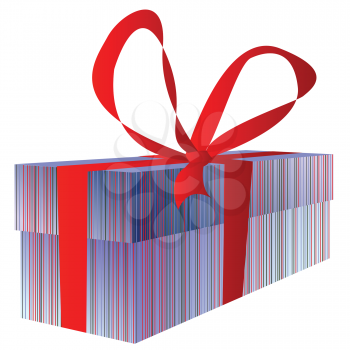 Royalty Free Clipart Image of a Present With a Red Ribbon