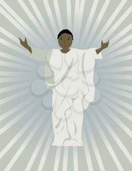 Royalty Free Clipart Image of Jesus With Outstretched Arms
