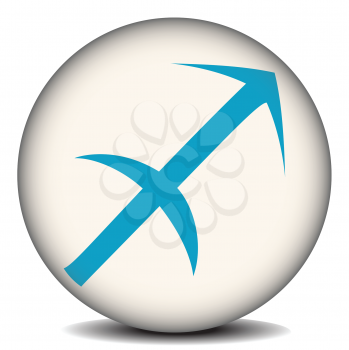 Royalty Free Clipart Image of the Symbol for Sagittarius
