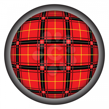Royalty Free Clipart Image of a Tartan Button