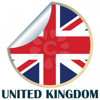 Royalty Free Clipart Image of a Sticker for the United Kingdom