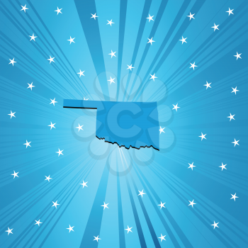 Blue Oklahoma map, abstract background for your design