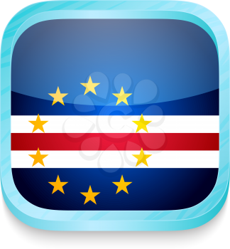 Smart phone button with Cape Verde flag