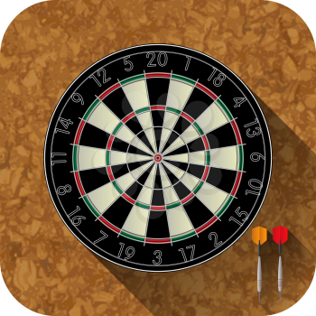 Dart board and two darts for the app icon
