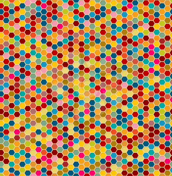 Hexagon tiles seamless pattern, retro background design
