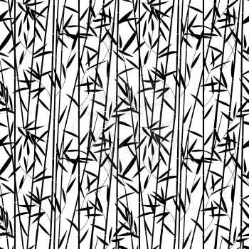 Bamboo seamless pattern design in black and white