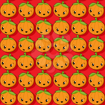 Happy pumpkin seamless pattern design