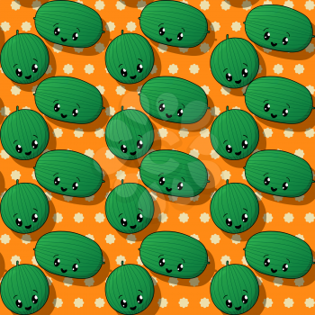 Happy watermelon seamless pattern design