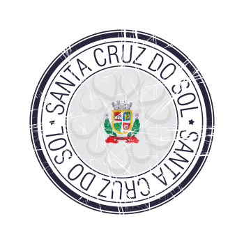 City of Santa Cruz Do Sol, Brazil postal rubber stamp, vector object over white background