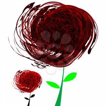 Royalty Free Clipart Image of Abstract Red Flowers