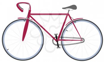 Royalty Free Clipart Image of a Burgundy Bicycle