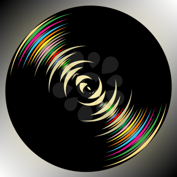 Royalty Free Clipart Image of a Dark Circle of Colours