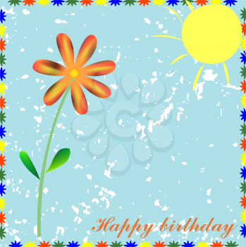 Royalty Free Clipart Image of a Happy Birthday Card