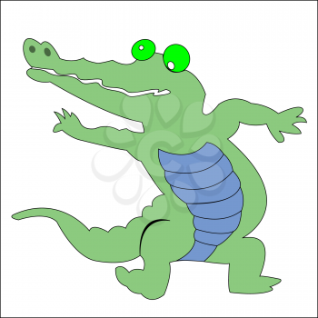 Royalty Free Clipart Image of a Happy Crocodile