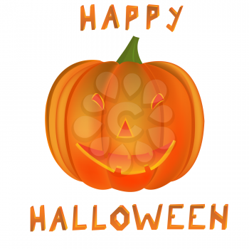 Royalty Free Clipart Image of a Happy Halloween Pumpkin