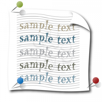 Royalty Free Clipart Image of a Note With Sample Text
