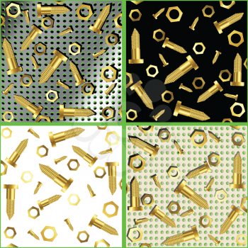 Royalty Free Clipart Image of a Screws and Nuts Backgrounds
