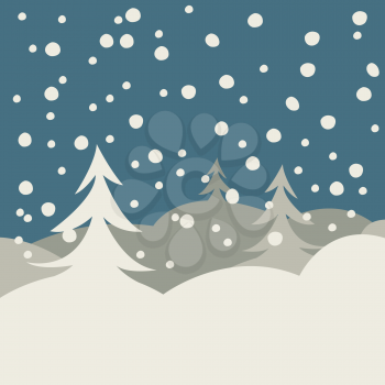 Royalty Free Clipart Image of a Winter Scene