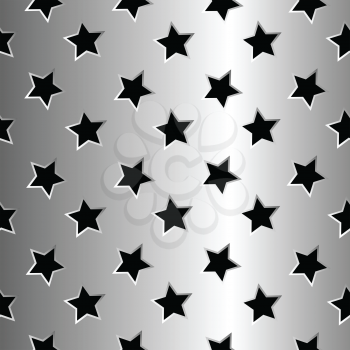 metallic stars texture, abstract seamless pattern; vector art illustration