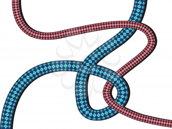 climbing ropes against white background, abstract vector art illustration