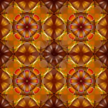 flowers seamless geometric pattern, abstract texture; vector art illustration; image contains transparency and clipping masks