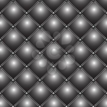 buttoned metallic pattern, abstract seamless texture; vector art illustration