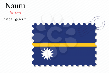 nauru stamp design over stripy background, abstract vector art illustration, image contains transparency