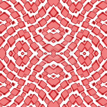 red squared abstract pattern, seamless texture, vector art illustration