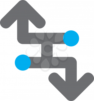 Royalty Free Clipart Image of a Two Arrows Joined in the Centre