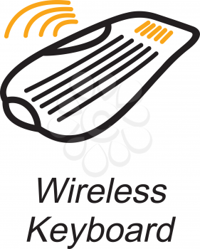 Royalty Free Clipart Image of a Wireless Keyboard
