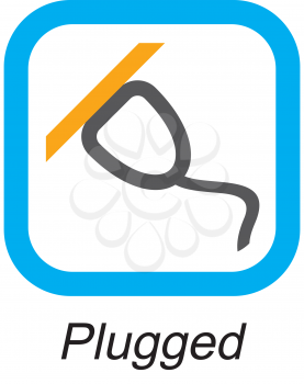 Royalty Free Clipart Image of a Plugged Button
