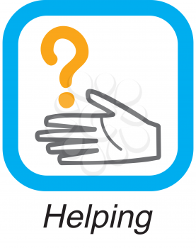 Royalty Free Clipart Image of a Helping Hand Button