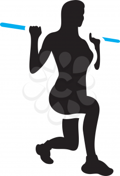 Royalty Free Clipart Image of a Woman Bodybuilder