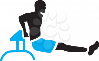 Royalty Free Clipart Image of a Guy Exercising His Arms