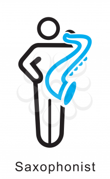 Royalty Free Clipart Image of a Saxophonist