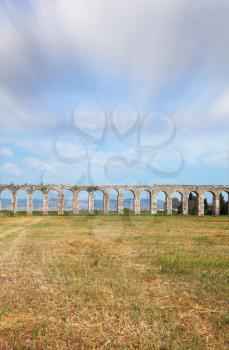 Royalty Free Photo of the Roman Aqueducts in Israel