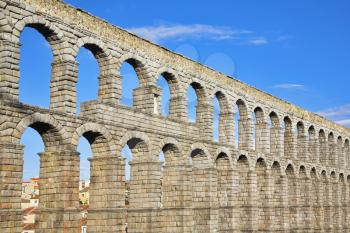 Royalty Free Photo of Ancient Aqueduct in Segovia 