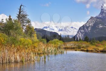 Royalty Free Photo of Mountains and a Bog