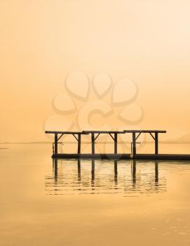Royalty Free Photo of a Pier on the Dead Sea